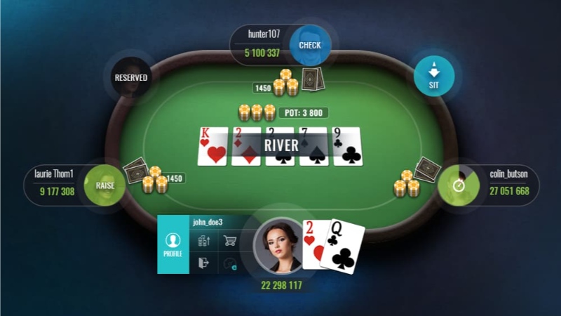 The River là vòng cược cuối cùng trong trò Poker online